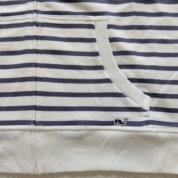 Vineyard Vines Women's Striped Hoodie in White and Navy - Picture 4 of 11